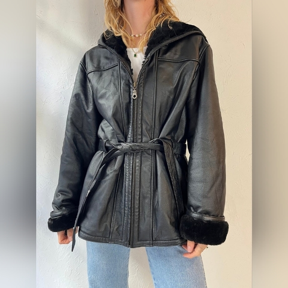 WOMANS WILSONS LEATHER GENUINE LEATHER JACKET WITH FAUX FUR LINING - Picture 6 of 7